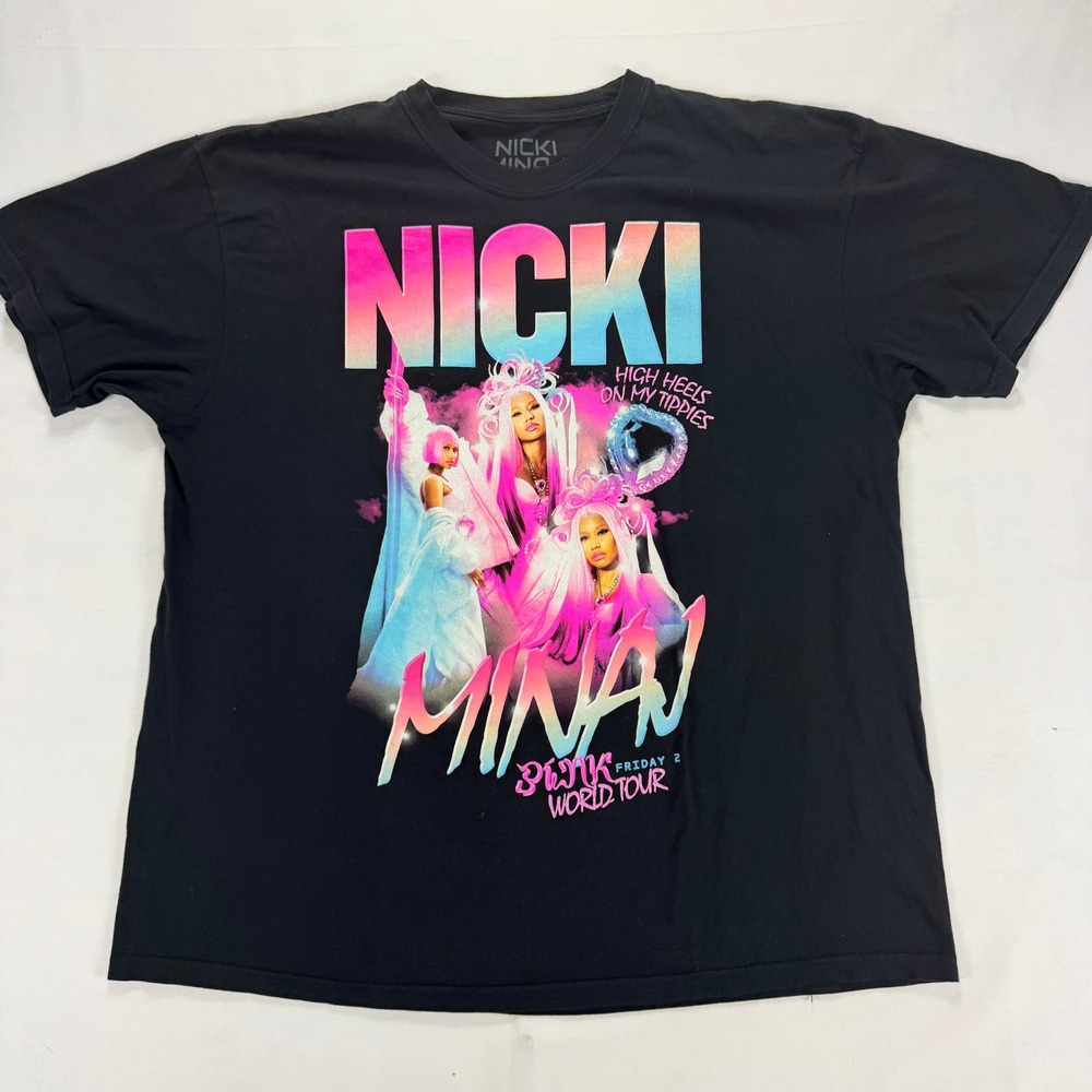 Nicki Minaj Pink Friday 2 World Tour T Shirt Black XXL 2024 Concert Tee